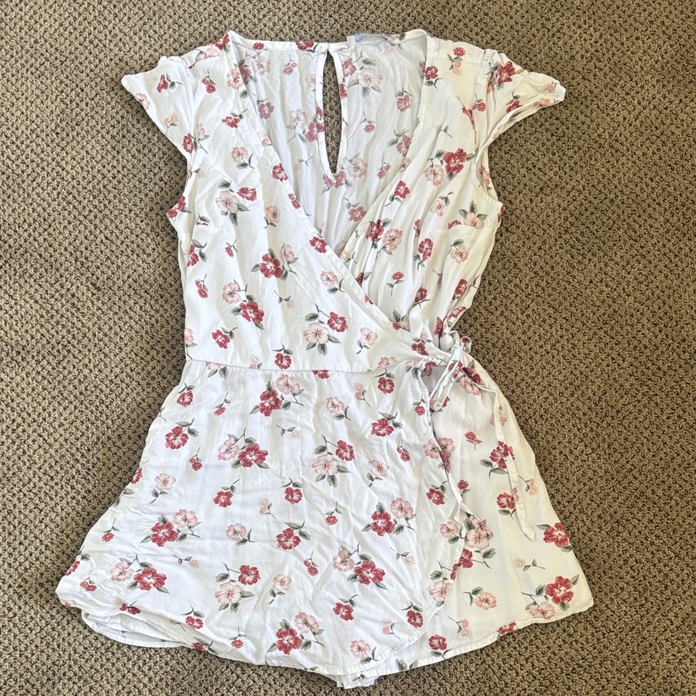 Hollister Floral Wrap Romper